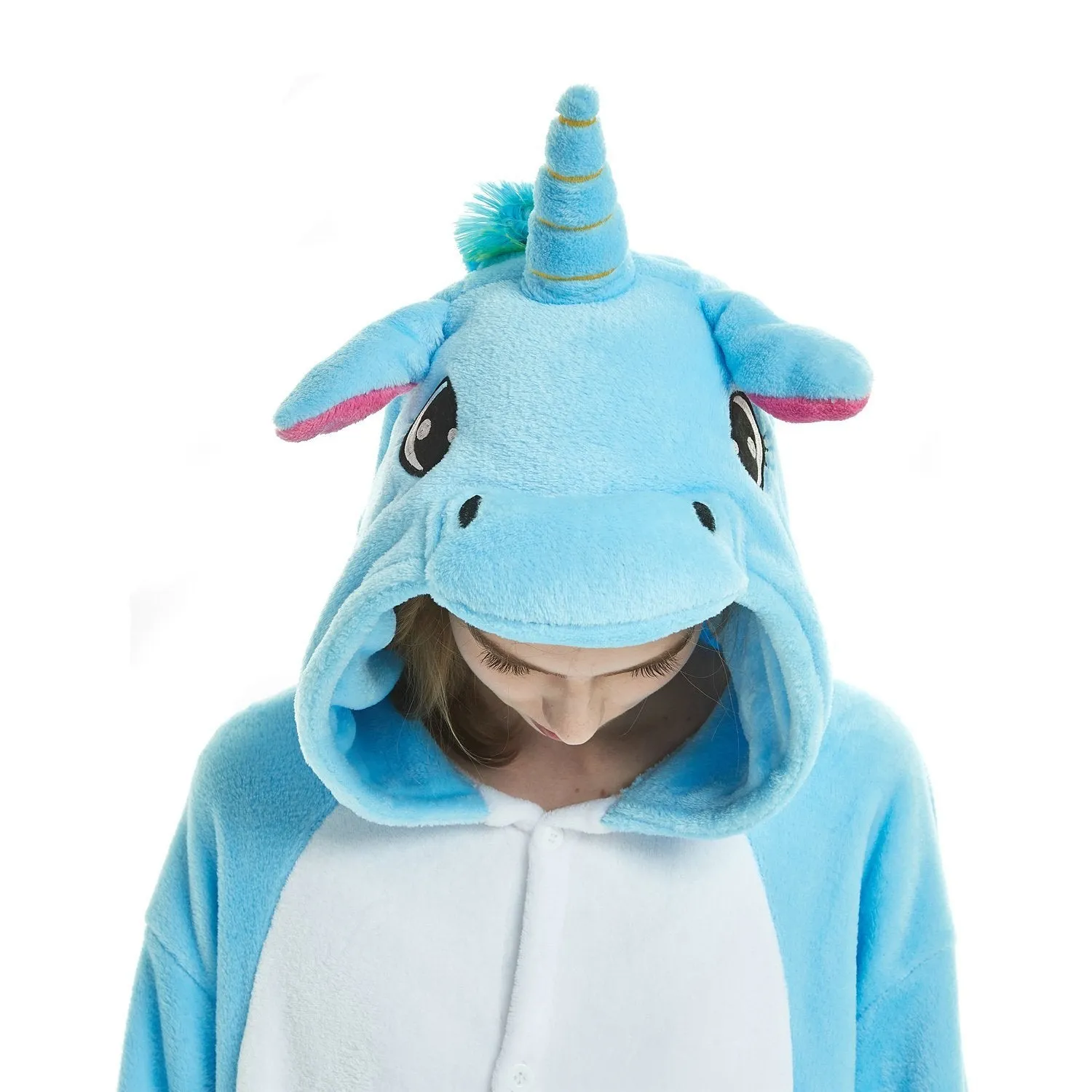 Adult Blue Unicorn Kigurumi Onesies Pajamas Costume