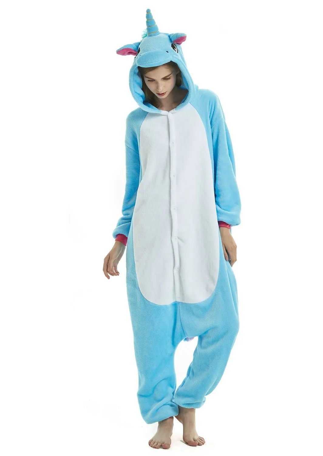 Adult Blue Unicorn Kigurumi Onesies Pajamas Costume