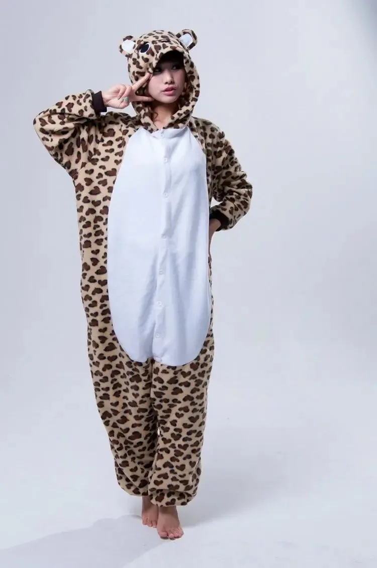 Animal Adult Leopard Bear Costume Onesies Kigurumi Pajamas