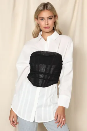 Ariella Mesh Corset Top - Black