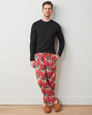 Holly Jolly Bagheera - Men's Lightweight Flannel PJ Pants - Ruby