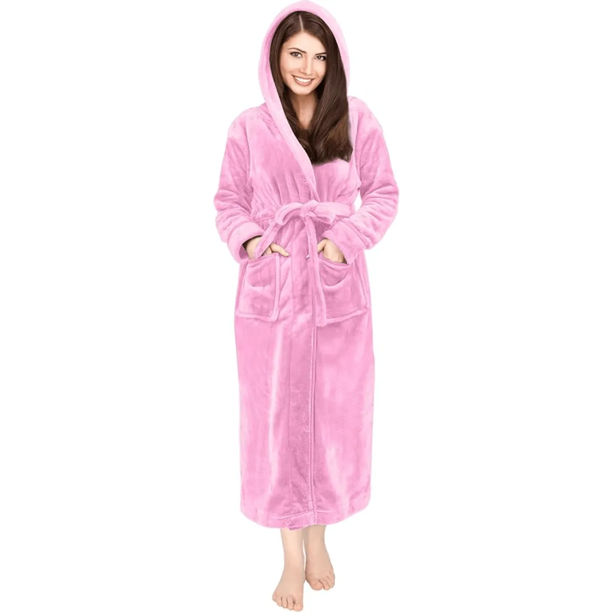 Hooded Flannel Fleece Robe  Comfortable and Cozy Lounge Wear