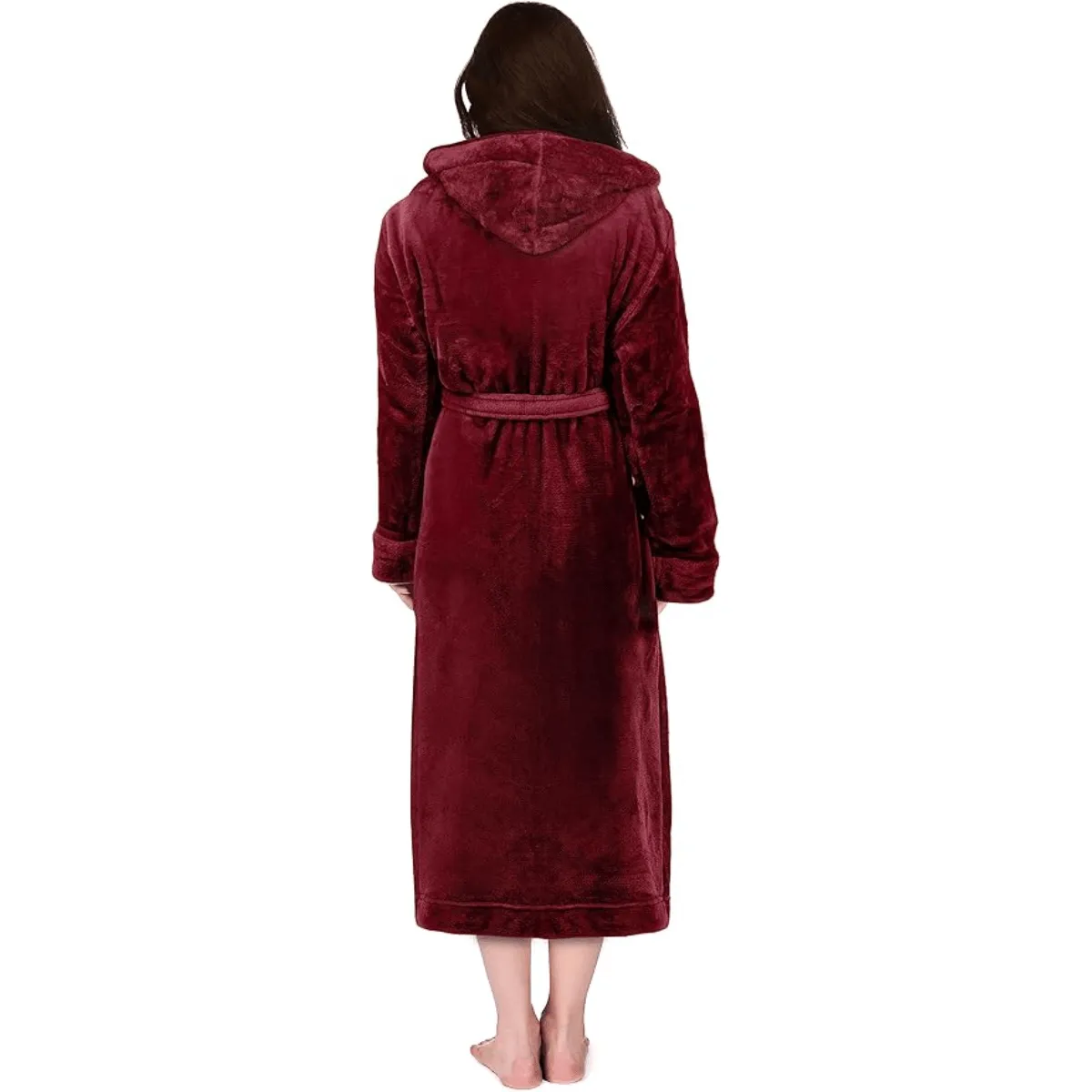 Hooded Flannel Fleece Robe  Comfortable and Cozy Lounge Wear