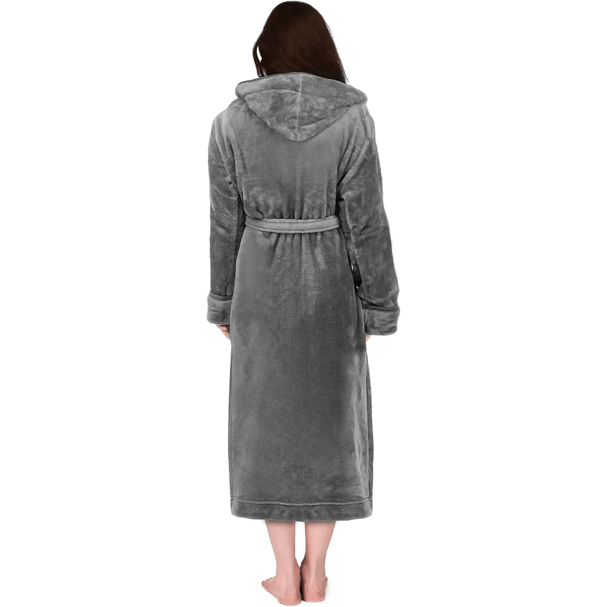 Hooded Flannel Fleece Robe  Comfortable and Cozy Lounge Wear