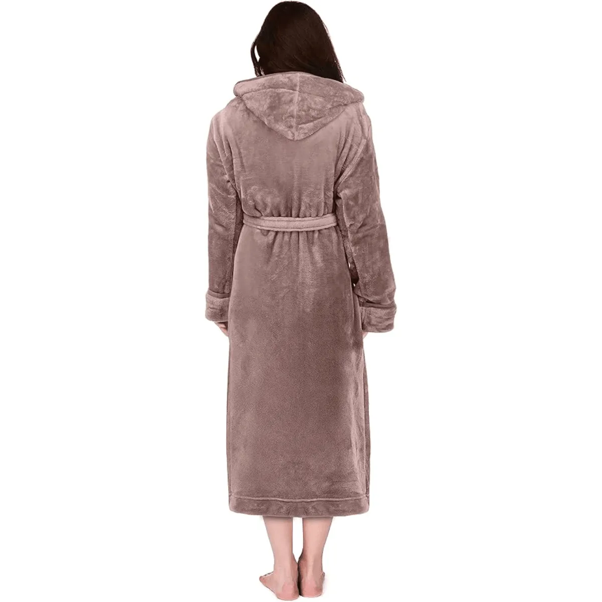 Hooded Flannel Fleece Robe  Comfortable and Cozy Lounge Wear