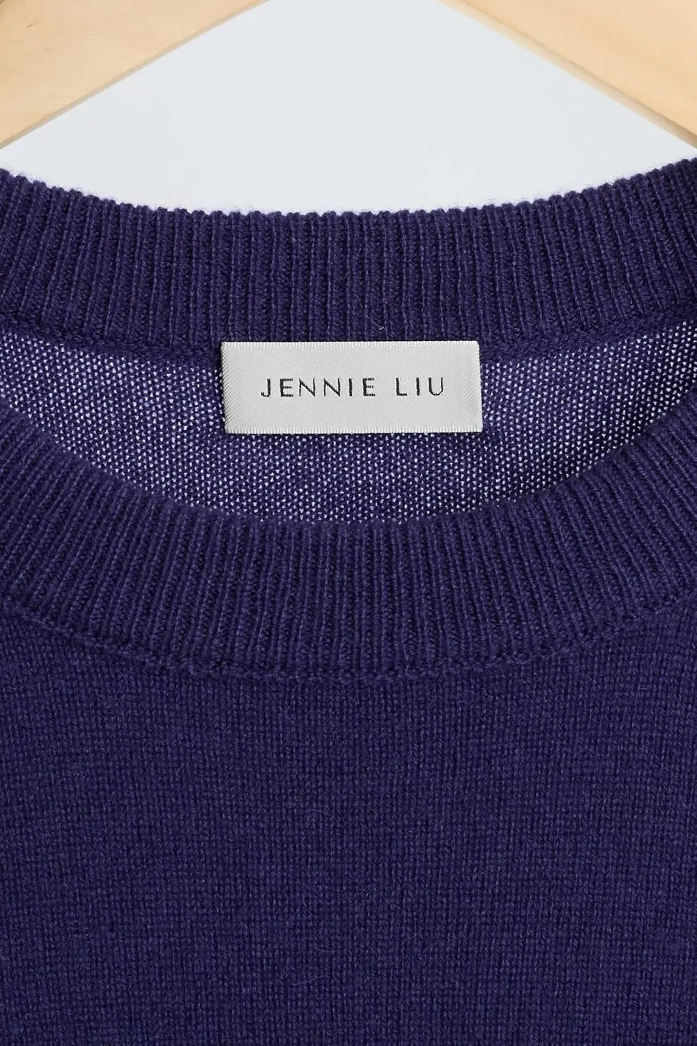 JENNIE LIU Women's 100% Pure Cashmere Long Sleeve Crew Neck Sweater