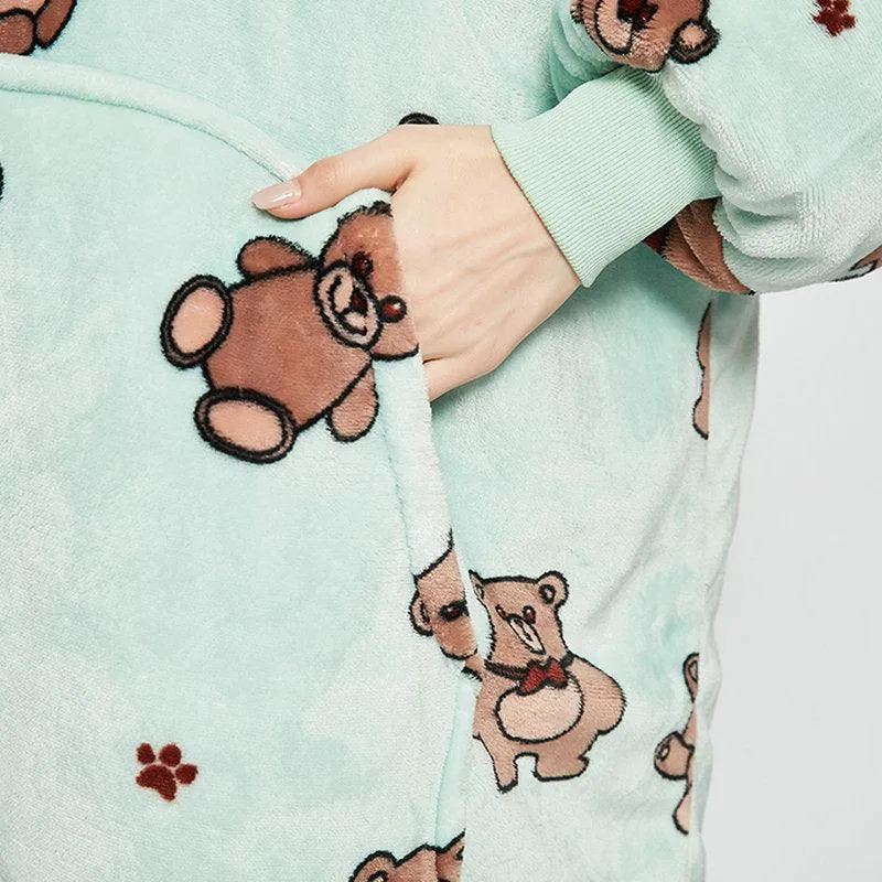 Large Flannel Lovers Casual Home Clothes Pajamas