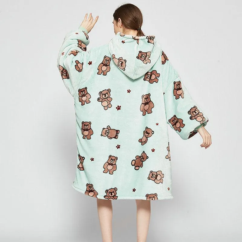 Large Flannel Lovers Casual Home Clothes Pajamas