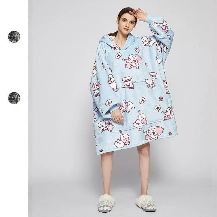 Large Flannel Lovers Casual Home Clothes Pajamas