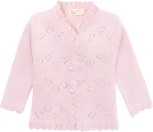 Lilax Baby Girls' Little Hearts Knit Cardigan Sweater