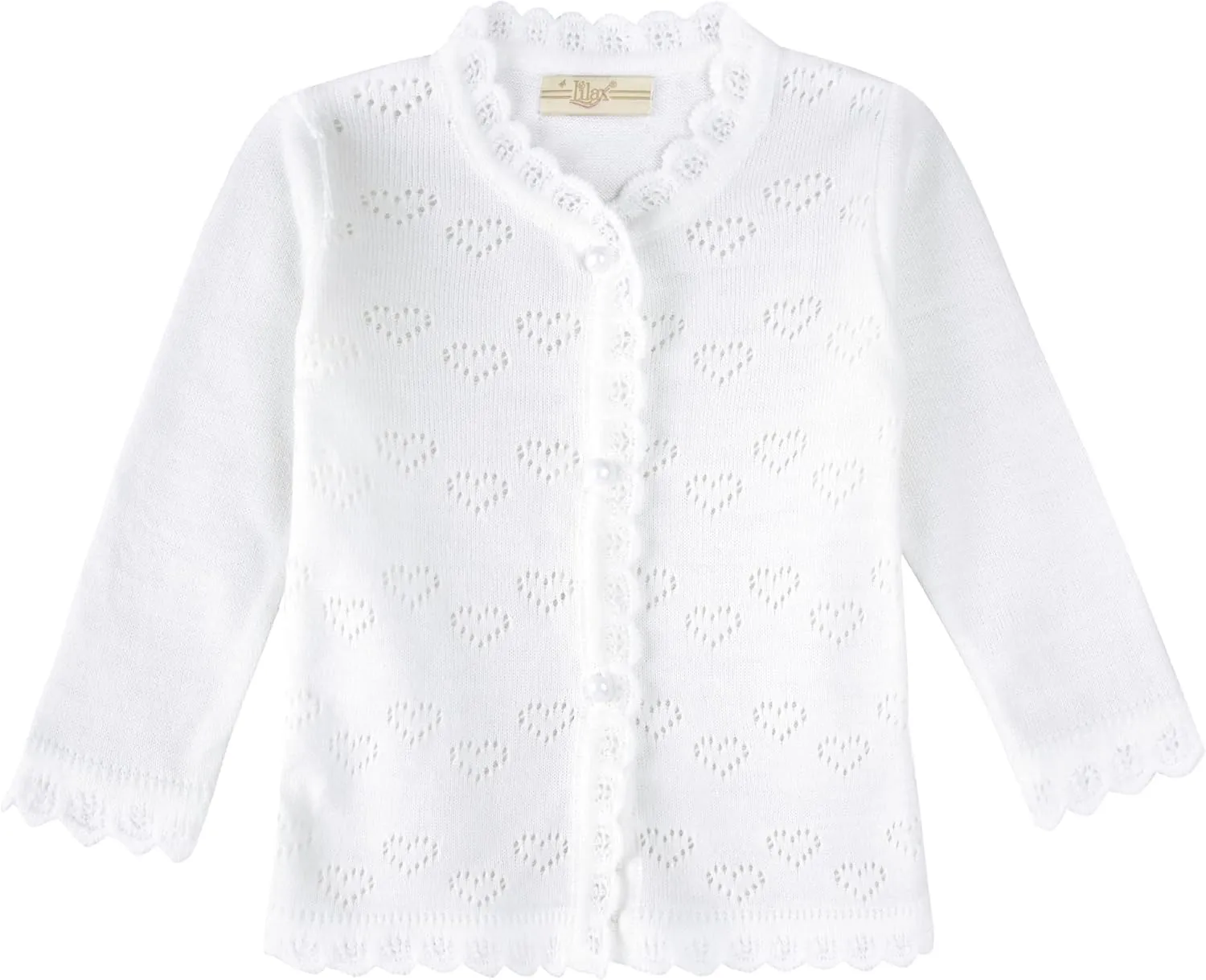 Lilax Baby Girls' Little Hearts Knit Cardigan Sweater