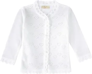 Lilax Baby Girls' Little Hearts Knit Cardigan Sweater