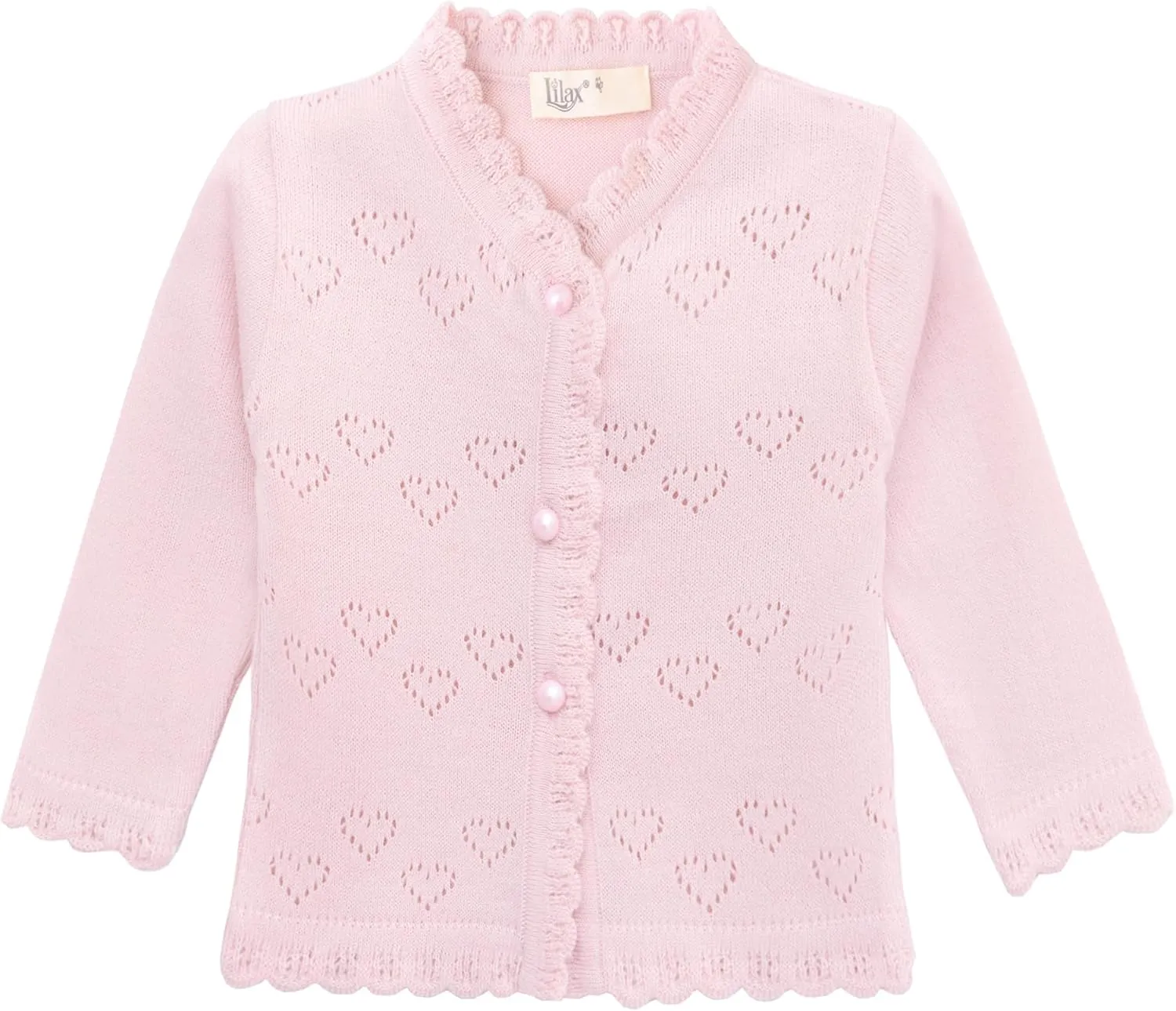 Lilax Baby Girls' Little Hearts Knit Cardigan Sweater