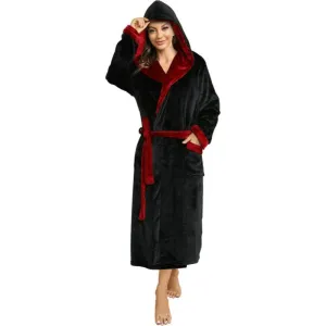Long Hooded Fleece Bathrobe  Comfortable and Stylish Lounge Wear