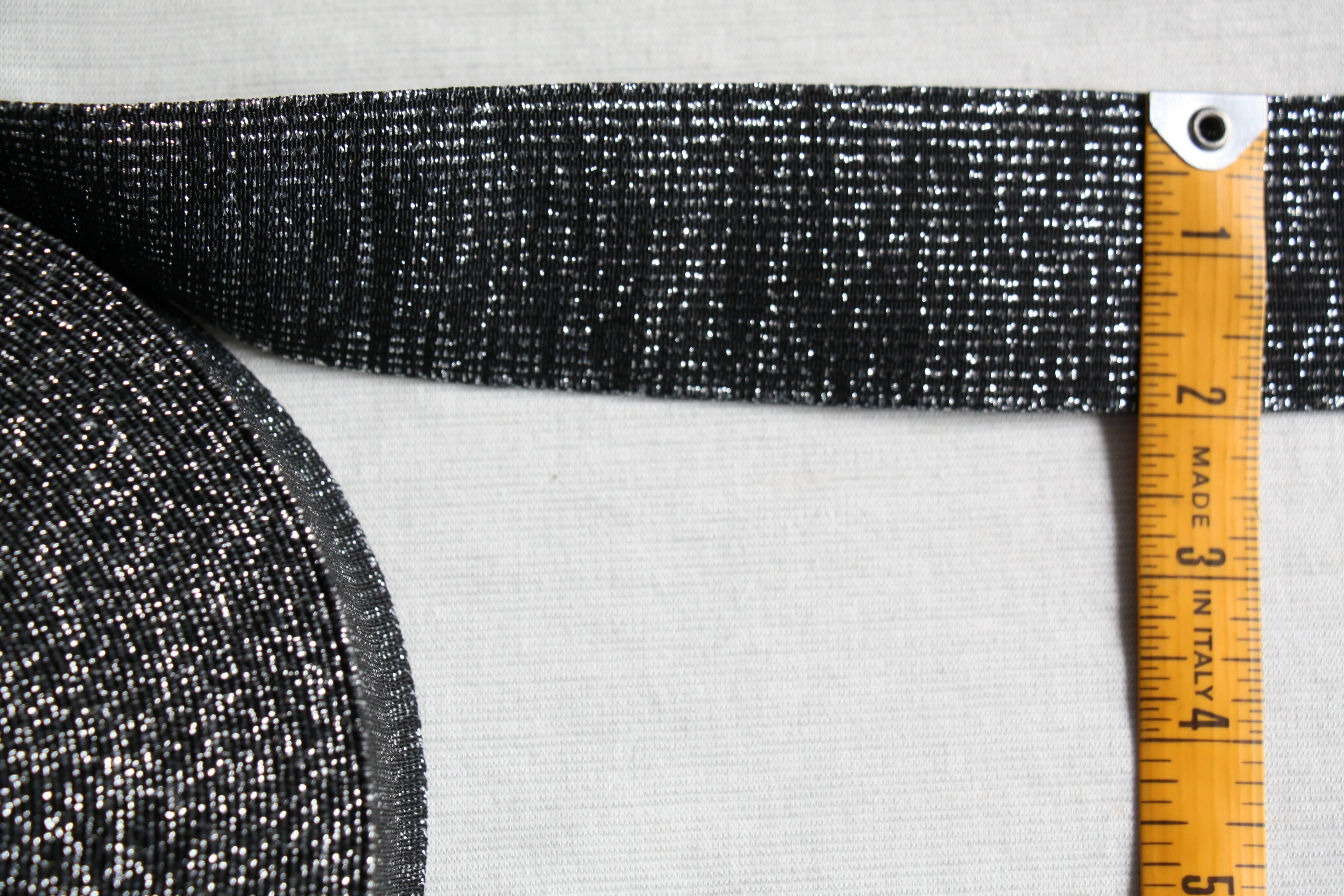 Metallic Fancy Elastic (50mm/ 2") - Black/Silver