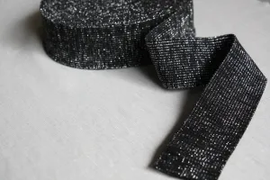 Metallic Fancy Elastic (50mm/ 2") - Black/Silver