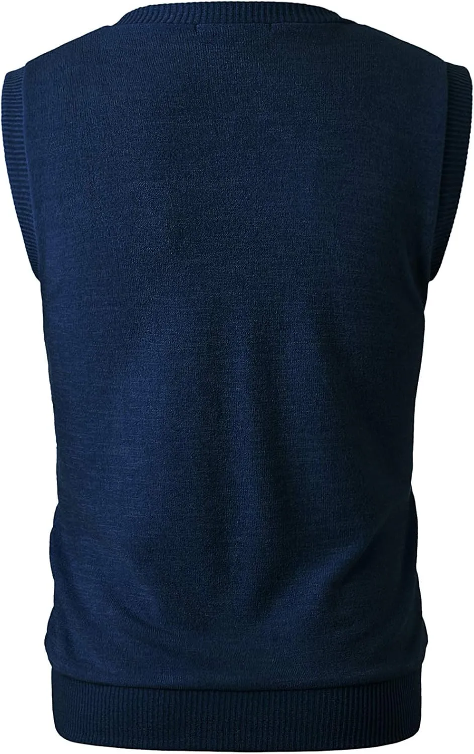 Ohoo Men's Cotton Blended Slim Fit Sweater Vest Knit V-Neck Sleeveless Pullover Sweater