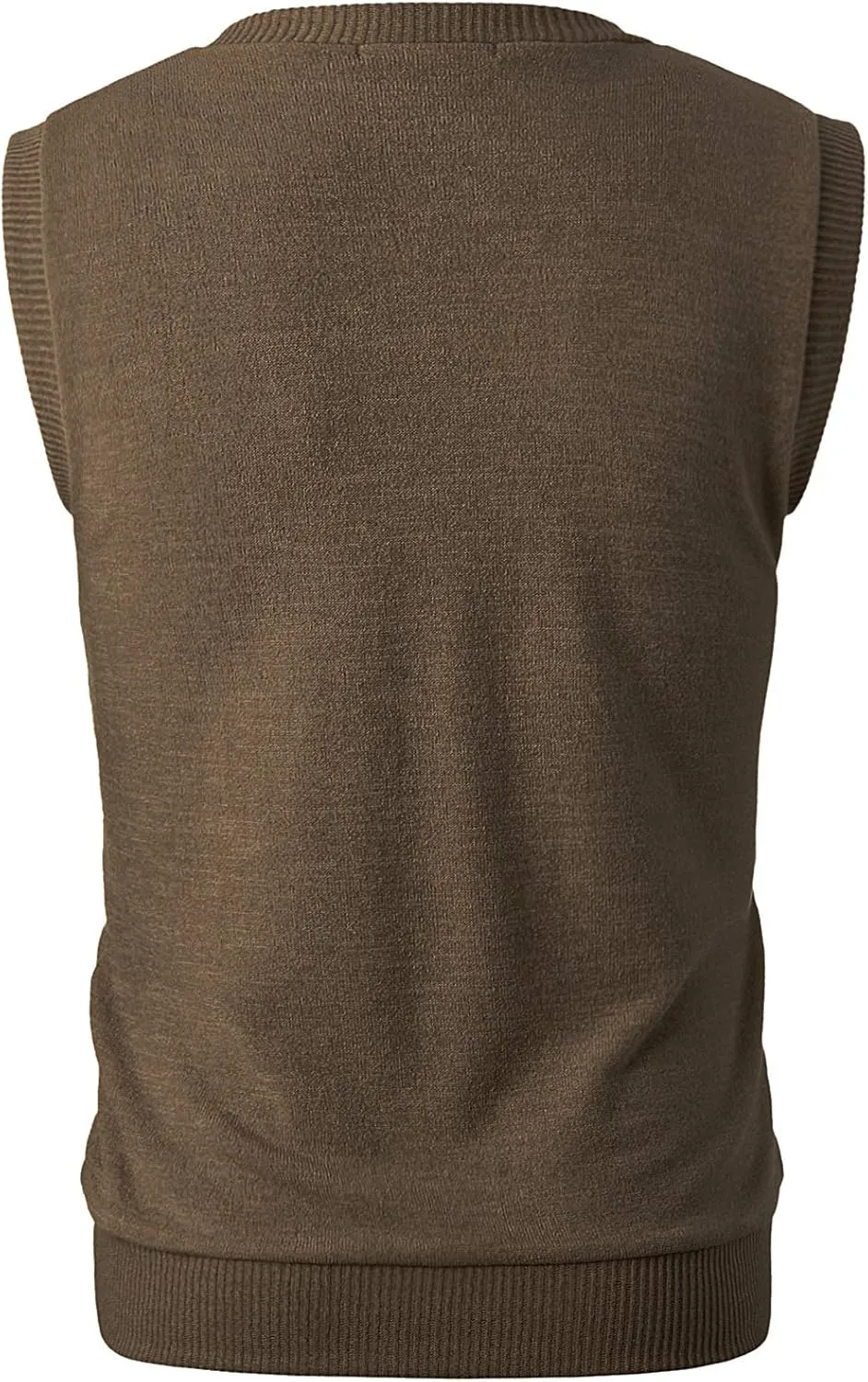 Ohoo Men's Cotton Blended Slim Fit Sweater Vest Knit V-Neck Sleeveless Pullover Sweater