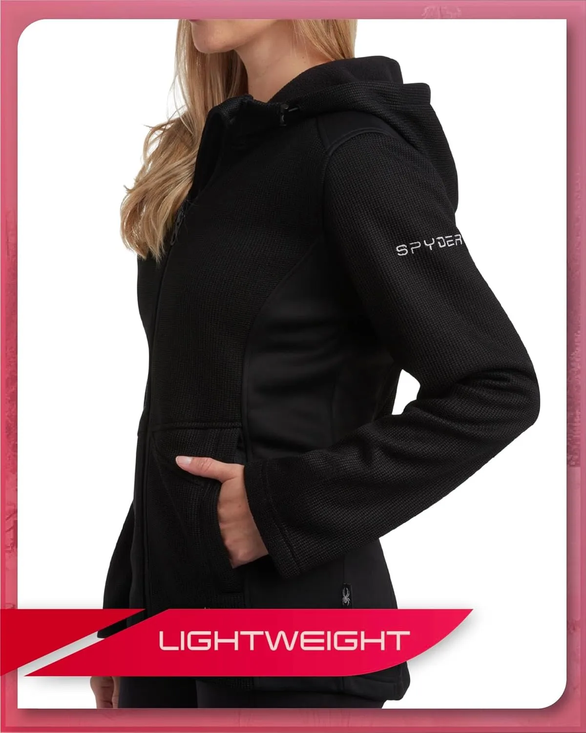 Spyder Women's Fleece Jacket - Lightweight Polar Fleece Lined, Wind-Resistant Hooded Zip Up Active Sweater Jacket (S-XL)