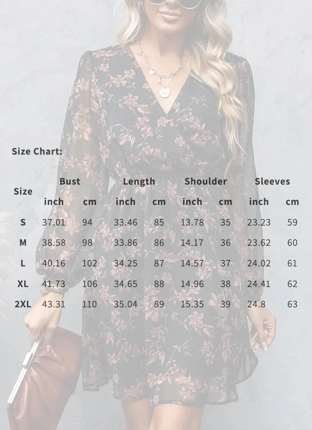 Summer Casual Wrap Dress for Women V Neck Ruffle Floral Print Long Sleeve Lightweight Mini Dress
