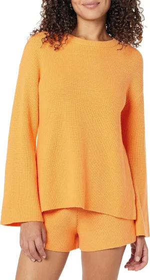 The Drop Women's Alice Crew-Neck Back-Slit Ribbed Pullover Sweater