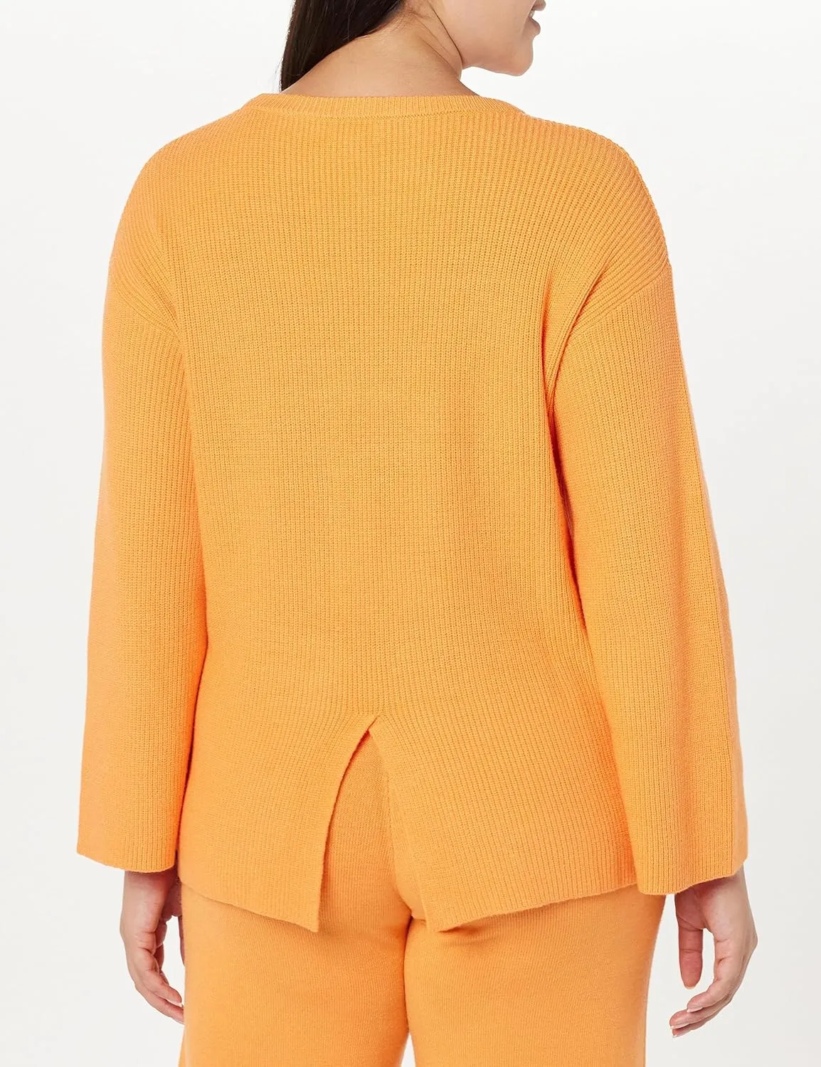 The Drop Women's Alice Crew-Neck Back-Slit Ribbed Pullover Sweater