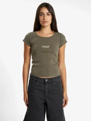 Thrills Workwear Cap Sleeve Tee - Tarmac