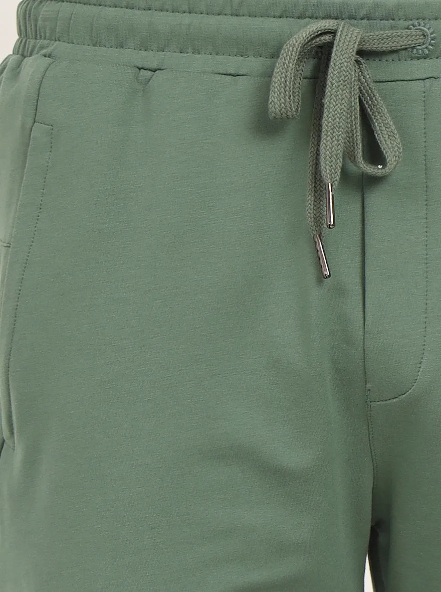 Winter Green Solid Slim Fit Shorts | JadeBlue