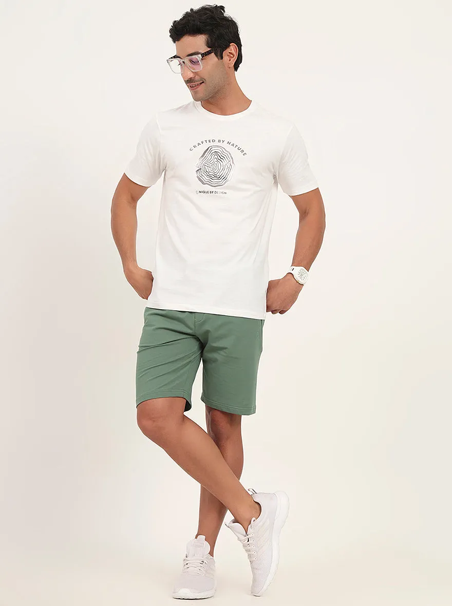 Winter Green Solid Slim Fit Shorts | JadeBlue