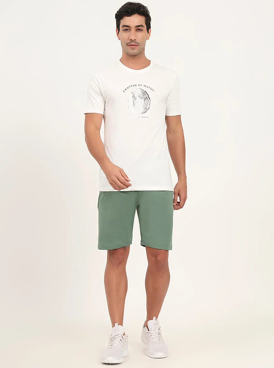 Winter Green Solid Slim Fit Shorts | JadeBlue