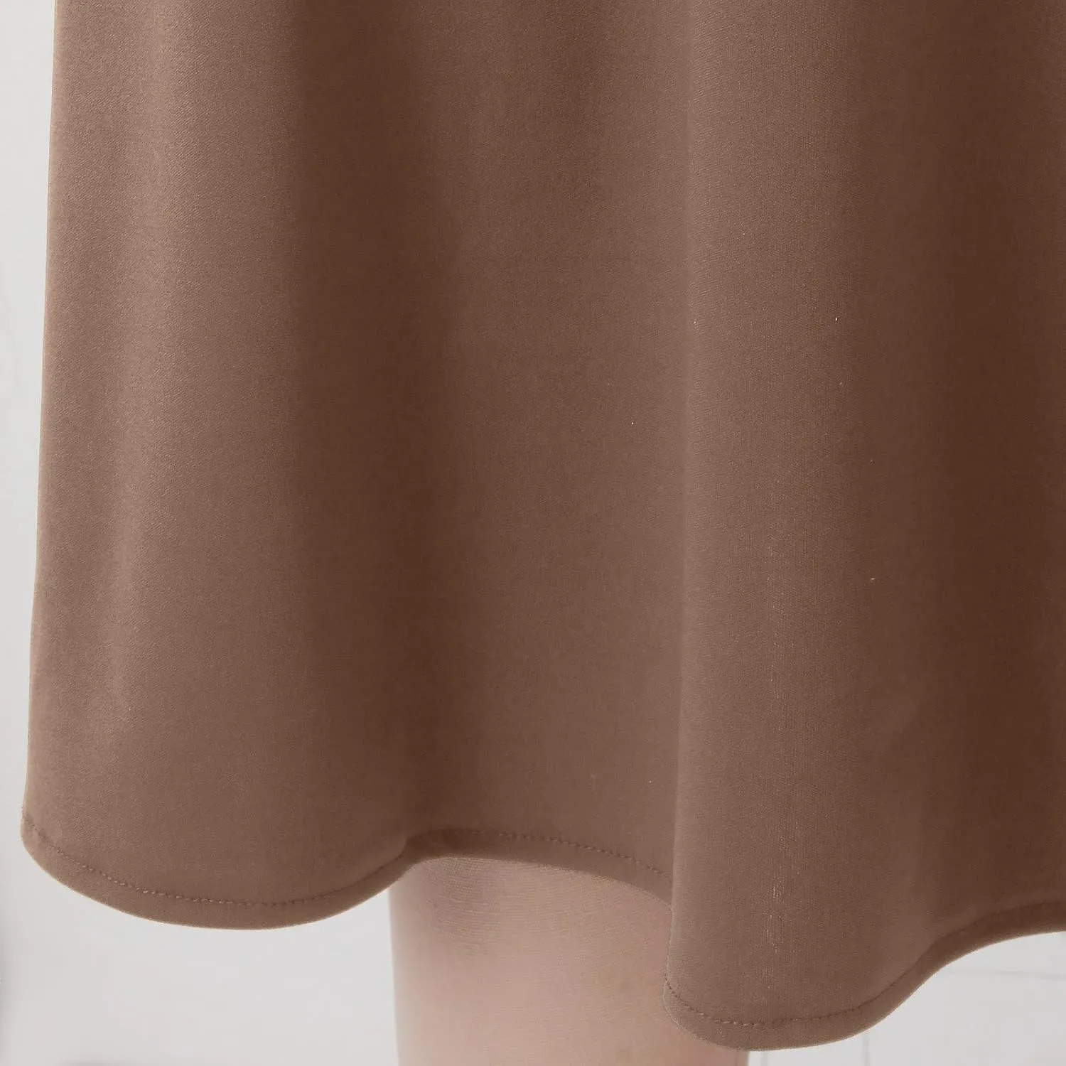 Women's Solid Lightweight Flare Midi Pull On Closure Skirt S XXL Plus Size Side Slit Skirt