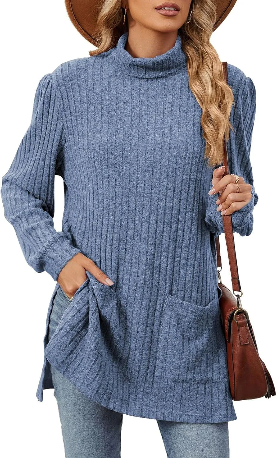 Womens V Neck Long Sleeve Shirts Casual Fall Tops Lightweight Tunic Sweaters Fashion Clothes 2024