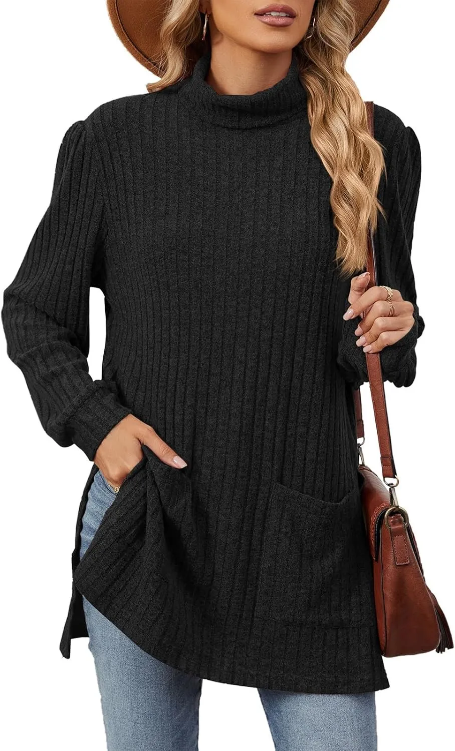 Womens V Neck Long Sleeve Shirts Casual Fall Tops Lightweight Tunic Sweaters Fashion Clothes 2024
