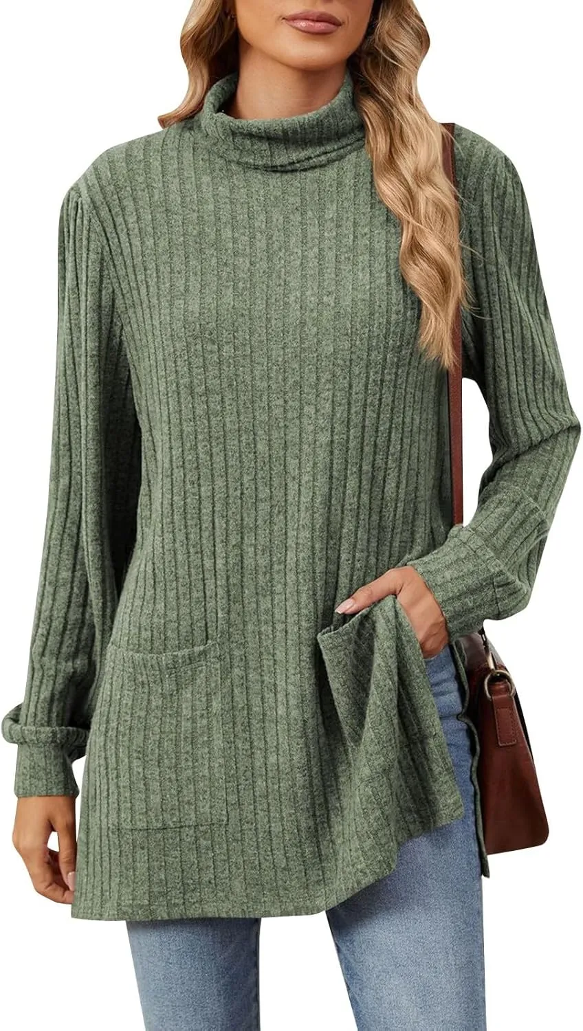 Womens V Neck Long Sleeve Shirts Casual Fall Tops Lightweight Tunic Sweaters Fashion Clothes 2024
