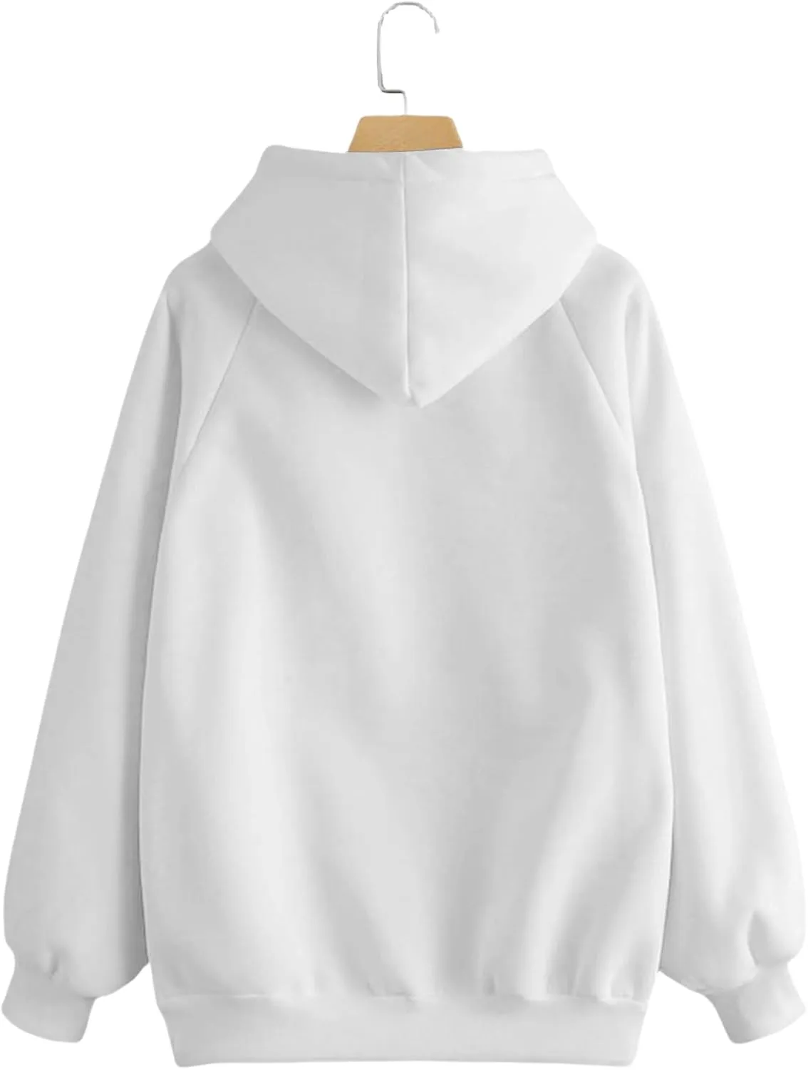 ZWRXW Women's Oversized Hoodies Drawstring Long Sleeve Basic Sweatshirt Casual Loose Fleece Pullover Trendy Teens Preppy Tops
